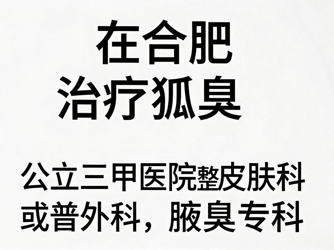 在合肥，治疗狐臭（腋臭）可以选择公立三甲医院的整形外科、皮肤科或普外科（腋臭专科）以下是几家口碑较好、技术较成熟的医院推荐