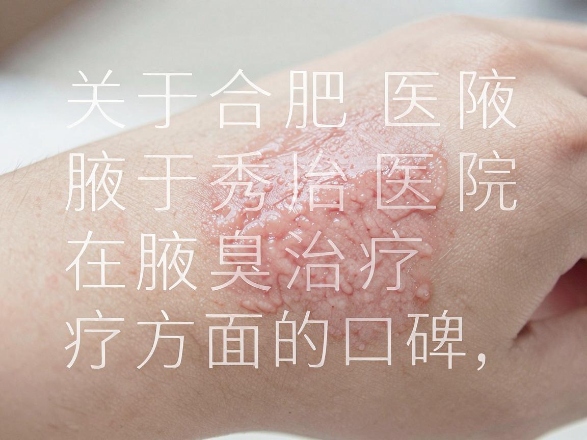 关于合肥腋秀医院在腋臭治疗方面的口碑，我无法提供确切的医疗建议或代表官方立场。不过，我可以为你整理一些客观的参考信息，帮助你做出判断