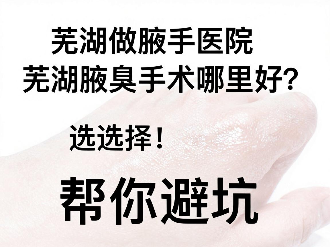 芜湖做腋臭手术哪里好？芜湖腋臭手术医院选择，这三步帮你避坑