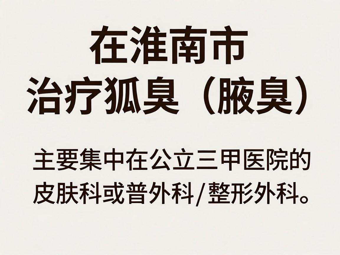 在淮南市，治疗狐臭（腋臭）比较权威的医院主要集中在公立三甲医院的皮肤科或普外科/整形外科。以下是几家值得考虑的医院，你可以根据自身情况选择