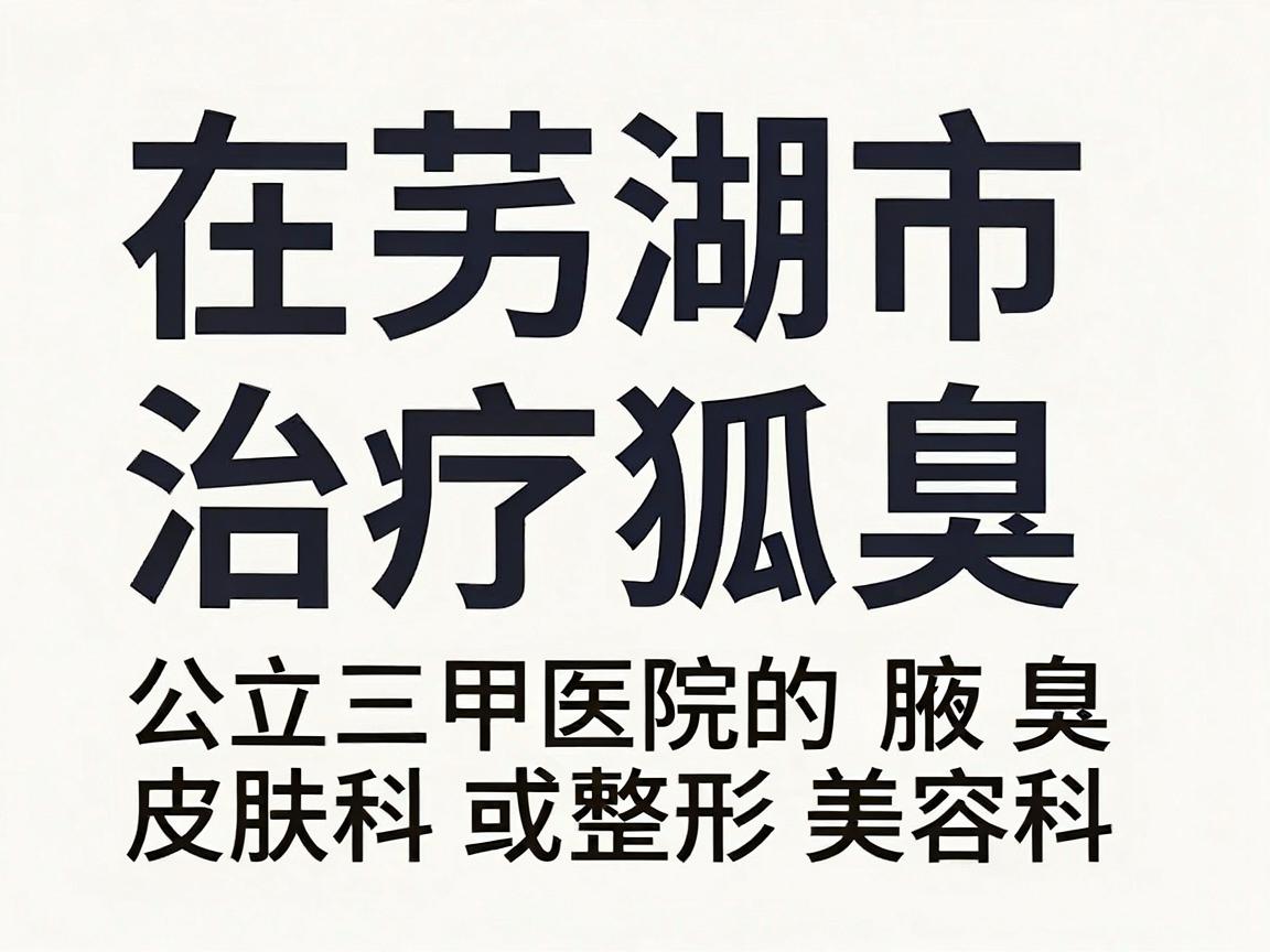 在芜湖市，治疗狐臭（腋臭）的正规医院通常包括公立三甲医院的皮肤科或整形美容科，以及部分正规的专科医院。以下是推荐的几家医院及其相关科室