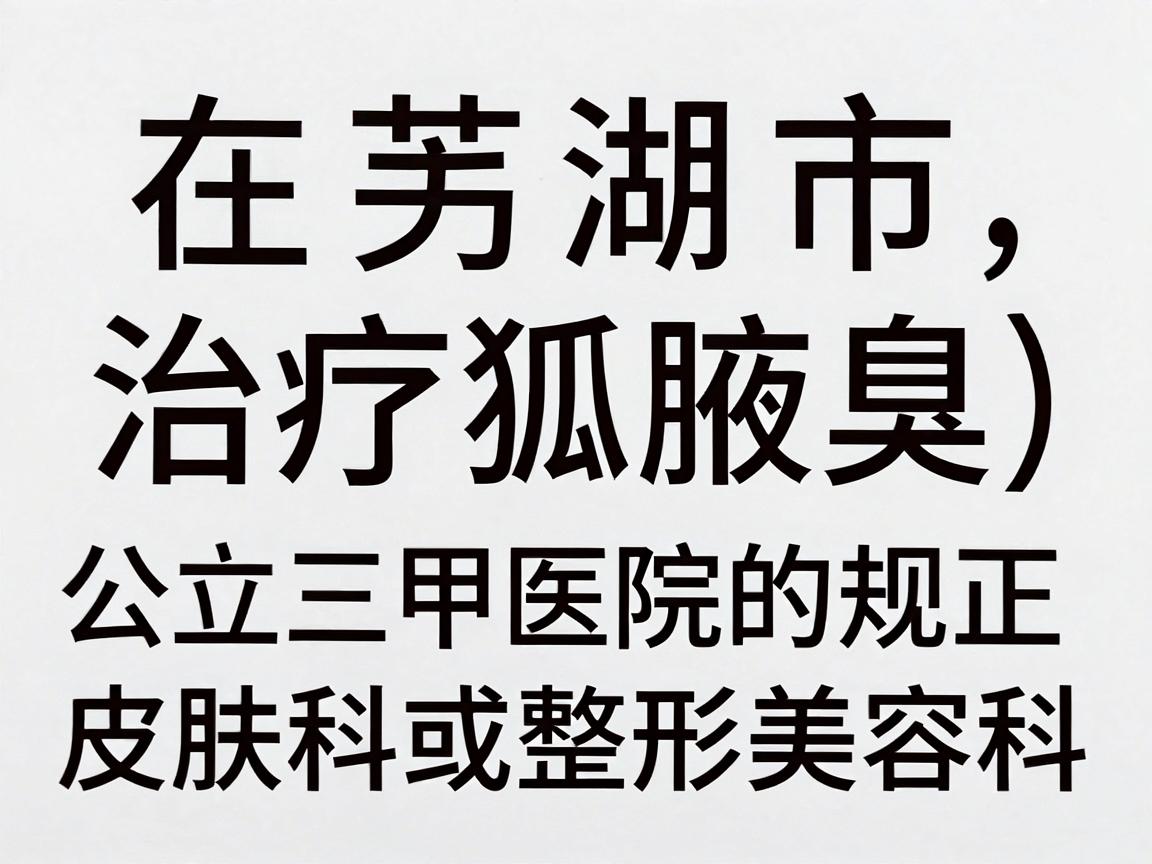 在芜湖市，治疗狐臭（腋臭）的正规医院通常包括公立三甲医院的皮肤科或整形美容科，以及部分正规的专科医院。以下是推荐的几家医院及其相关科室