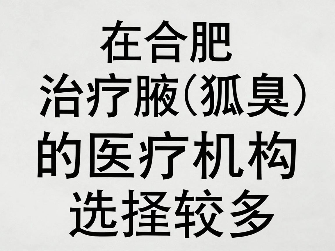 在合肥，治疗腋臭（狐臭）的医疗机构选择较多，主要集中在公立医院的整形外科、皮肤科或普外科（腋臭专科）以下是较为权威和专业的医院推荐，供你参考