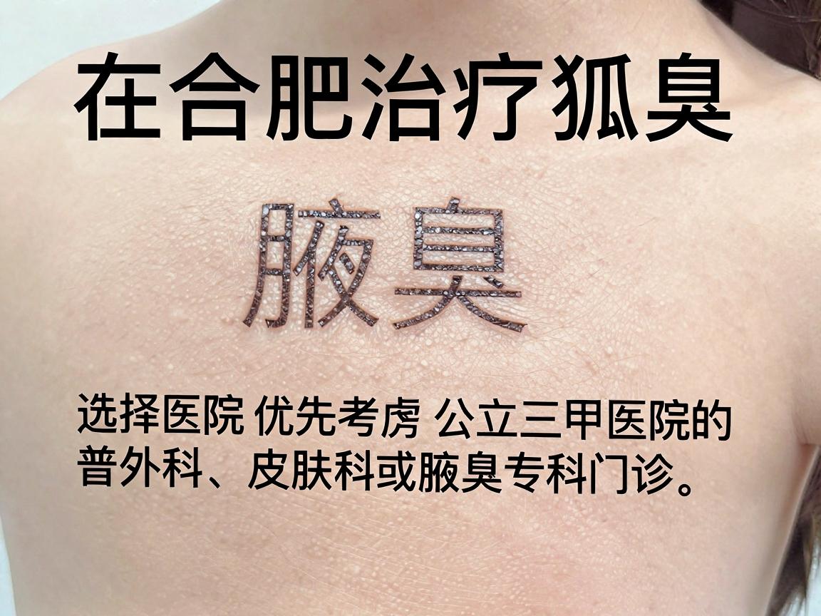 在合肥治疗狐臭（腋臭）选择医院时建议优先考虑公立三甲医院的普外科、皮肤科或腋臭专科门诊。这类医院通常更正规、价格透明，且拥有多种治疗技术可供选择