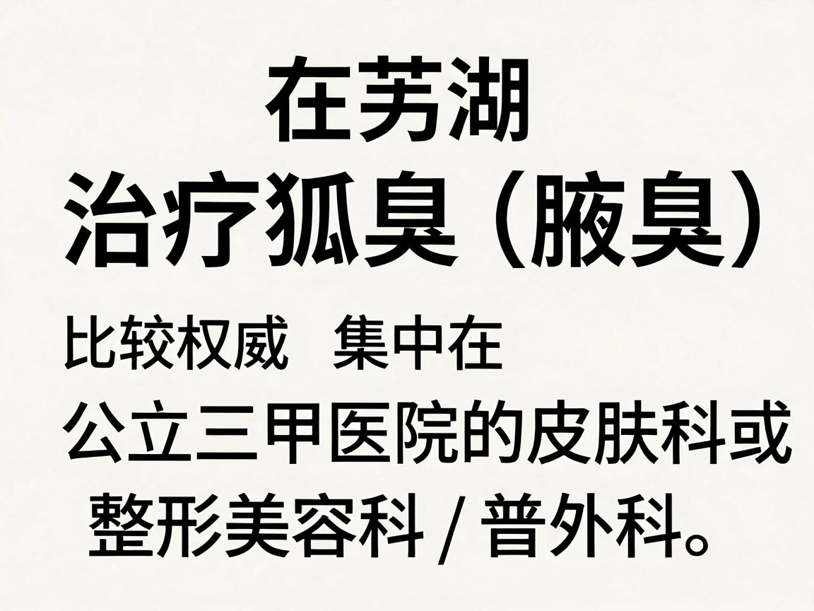在芜湖，治疗狐臭（腋臭）比较权威且专业的医院主要集中在公立三甲医院的皮肤科或整形美容科/普外科。以下是推荐的主要医院及其特色