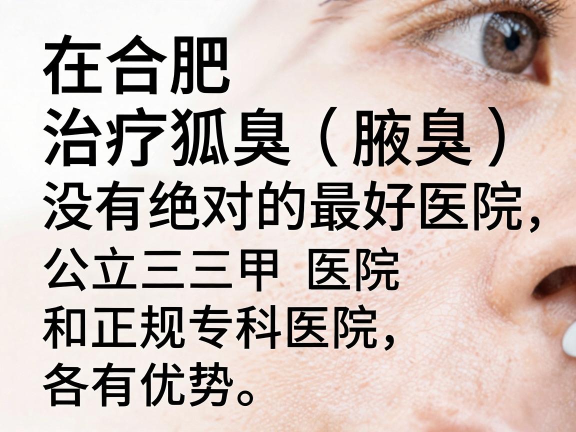 在合肥，治疗狐臭（腋臭）没有绝对的最好医院，因为公立三甲医院和正规专科医院各有优势。选择的关键在于医院等级、手术方式（微创/无创）以及医生的经验