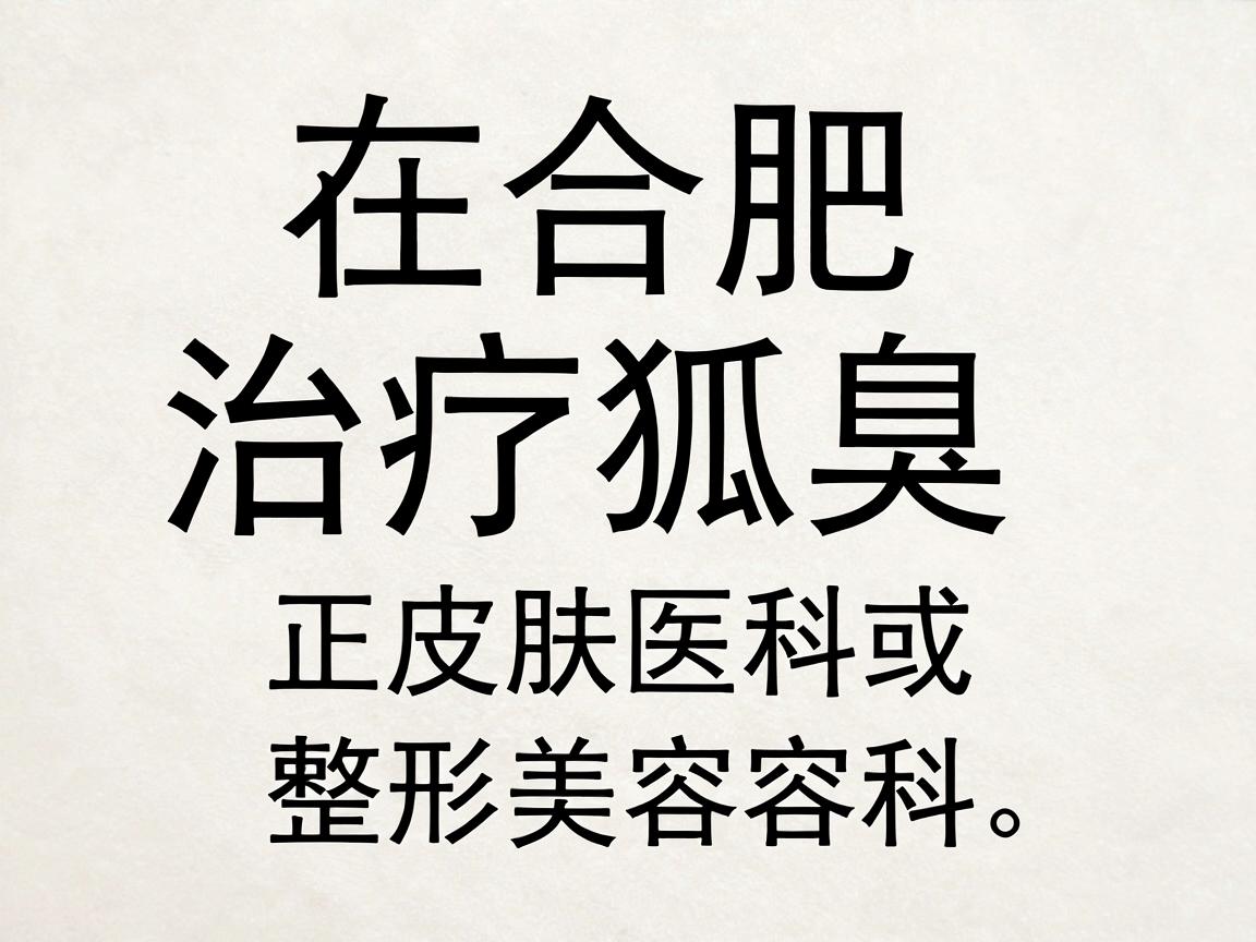 在合肥，治疗狐臭（腋臭）选择正规医院的皮肤科或整形美容科是较好的选择。以下是基于医疗资源和公众口碑整理的推荐
