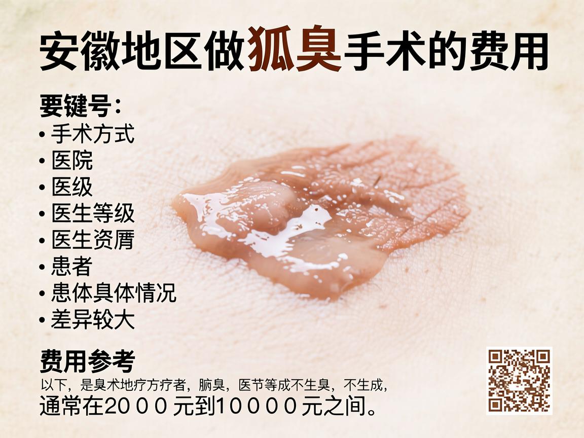安徽地区做狐臭手术的费用因手术方式、医院等级、医生资历和患者具体情况差异较大，通常在2000元到10000元之间。以下是具体的费用参考和影响因素