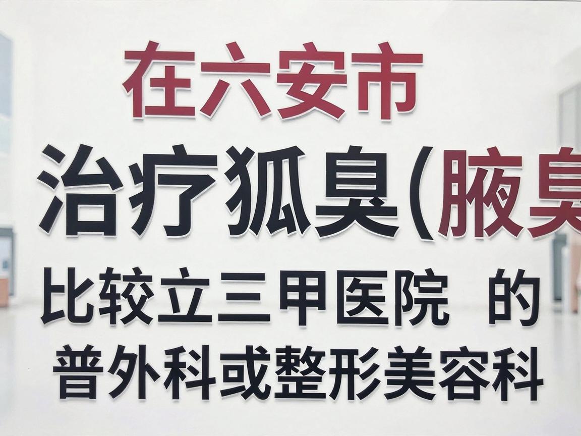 在六安市，治疗狐臭（腋臭）比较权威的医院主要集中在公立三甲医院的普外科或整形美容科。以下是具体推荐