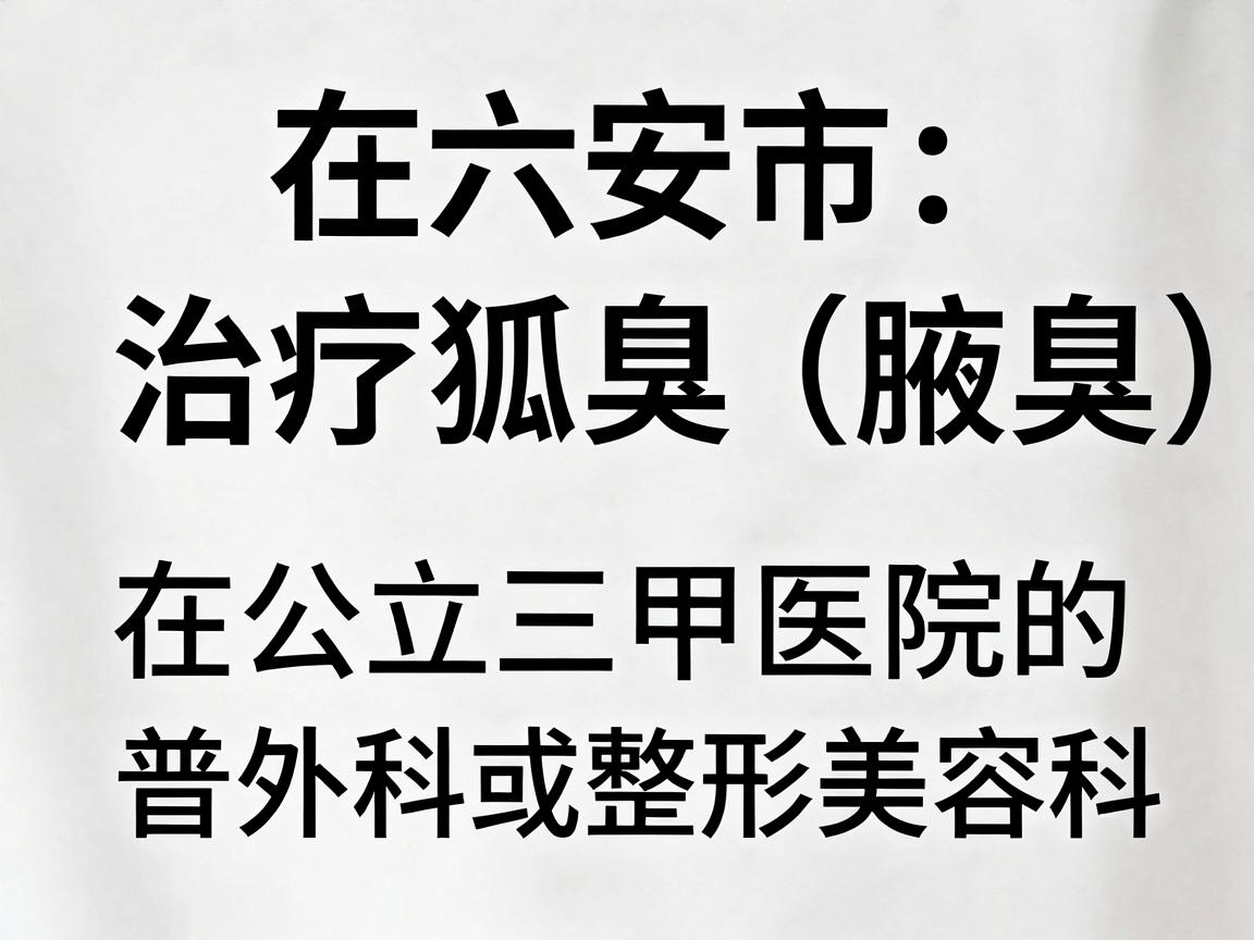 在六安市，治疗狐臭（腋臭）比较权威的医院主要集中在公立三甲医院的普外科或整形美容科。以下是具体推荐