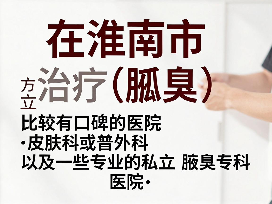 在淮南市，治疗狐臭（腋臭）比较有口碑的医院通常包括公立三甲医院的皮肤科或普外科，以及一些专业的私立腋臭专科医院。以下是具体的推荐和分析