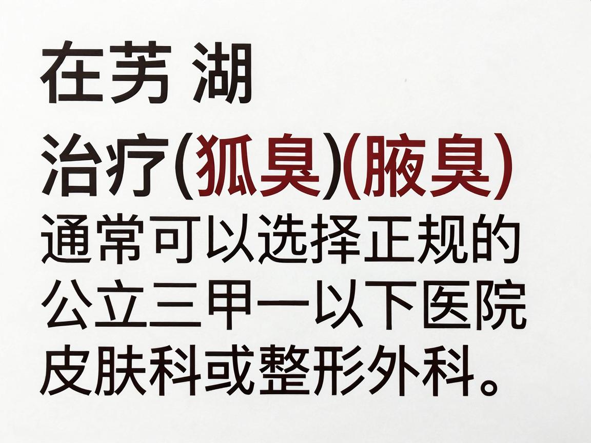 在芜湖，治疗狐臭（腋臭）通常可以选择正规的公立三甲医院皮肤科或整形外科。以下是一些在当地口碑较好、具备相关治疗能力的医院推荐，你可以根据实际情况选择