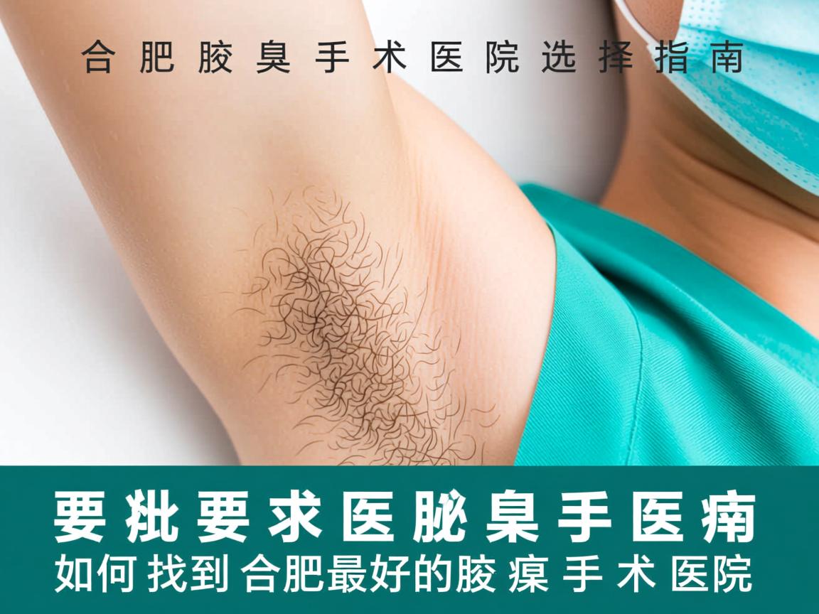 合肥腋臭手术医院选择指南，如何找到合肥最好的腋臭手术医院