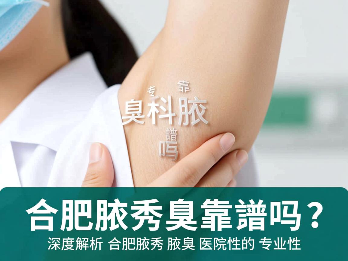 合肥腋秀腋臭专科靠谱吗？深度解析合肥腋秀腋臭医院的专业性