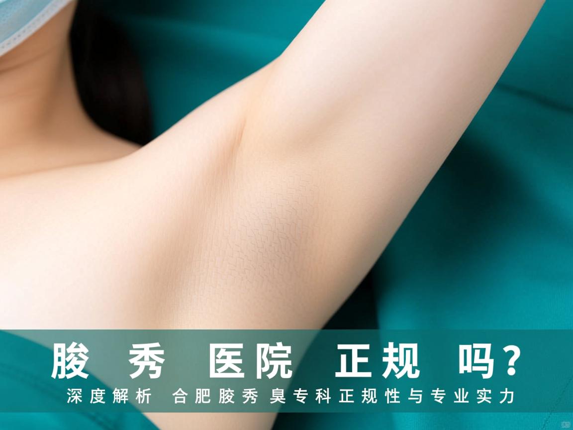 腋秀医院正规吗？深度解析合肥腋秀腋臭专科正规性与专业实力