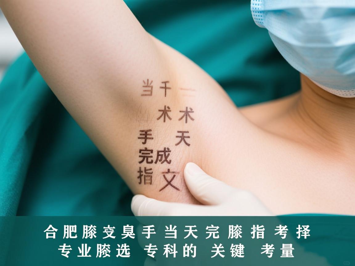 合肥腋臭手术当天完成指南，选择专业腋臭专科的关键考量