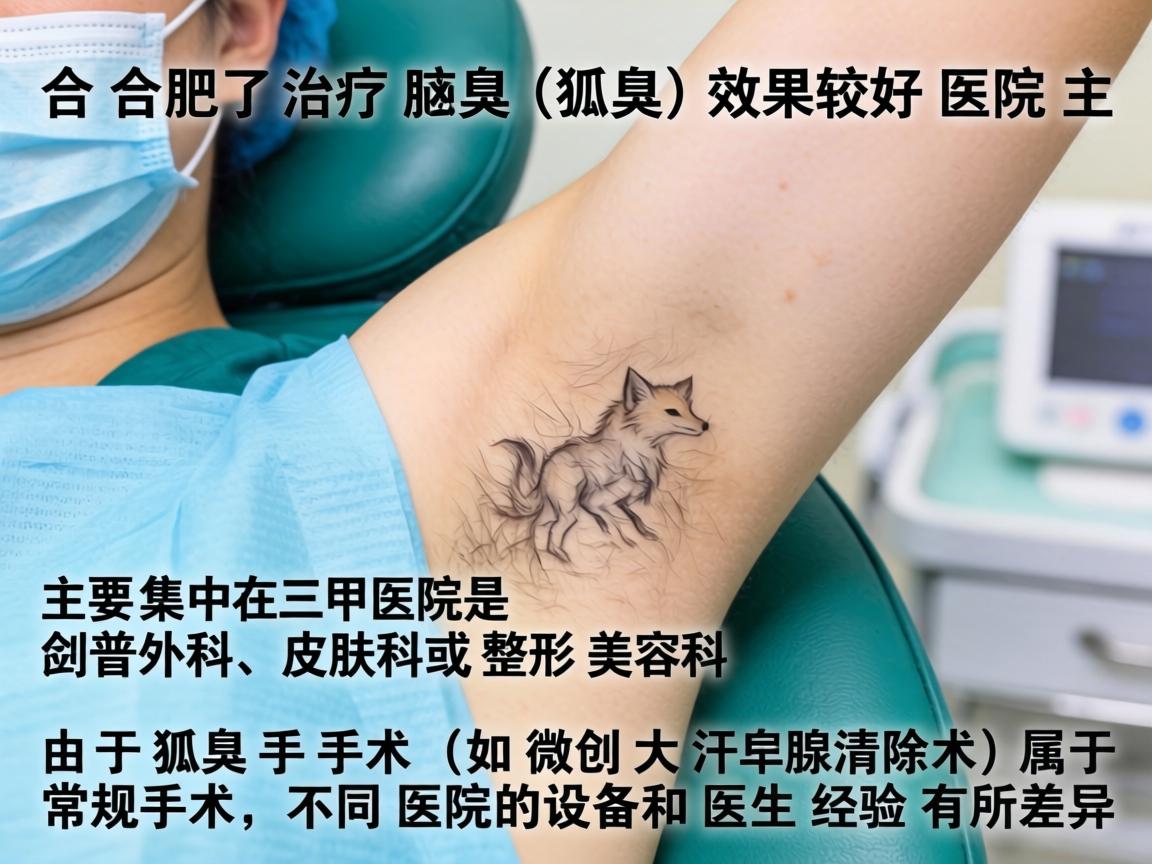 在合肥，治疗狐臭（腋臭）效果较好的医院主要集中在三甲医院的普外科、皮肤科或整形美容科。由于狐臭手术（如微创大汗腺清除术）属于常规手术，不同医院的设备和医生经验有所差异