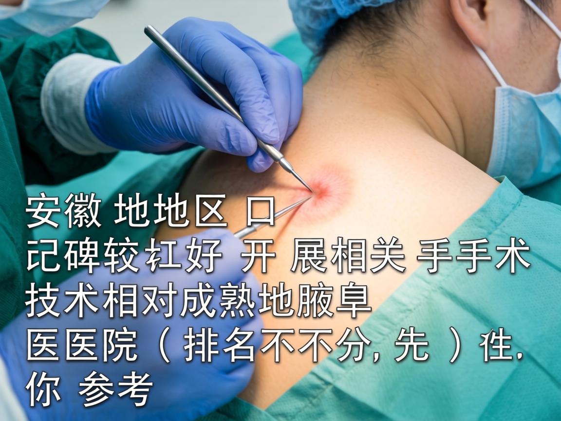 以下是一些在安徽地区口碑较好、开展相关手术技术相对成熟的医院（排名不分先后）供你参考