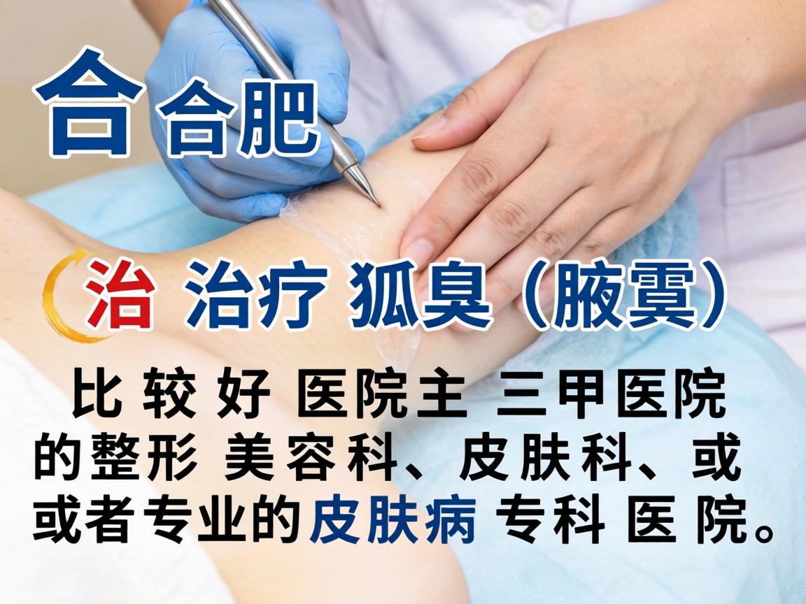 在合肥，治疗狐臭（腋臭）比较好的医院主要是三甲医院的整形美容科、皮肤科，或者专业的皮肤病专科医院