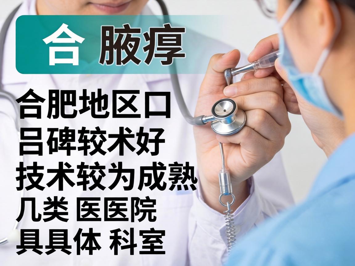 以下是合肥地区口碑较好、技术较为成熟的几类医院和具体科室