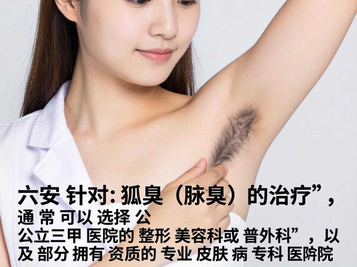 在六安，针对狐臭（腋臭）的治疗，通常可以选择公立三甲医院的整形美容科或普外科，以及部分拥有资质的专业皮肤病专科医院