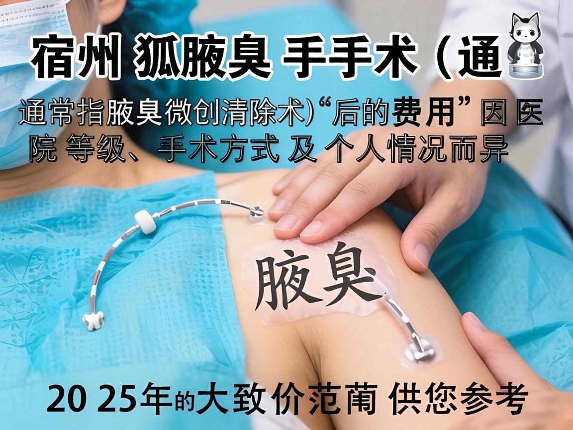 在宿州，狐臭手术（通常指腋臭微创清除术）的费用因医院等级、手术方式及个人情况而异。以下是2025年的大致价格范围供您参考