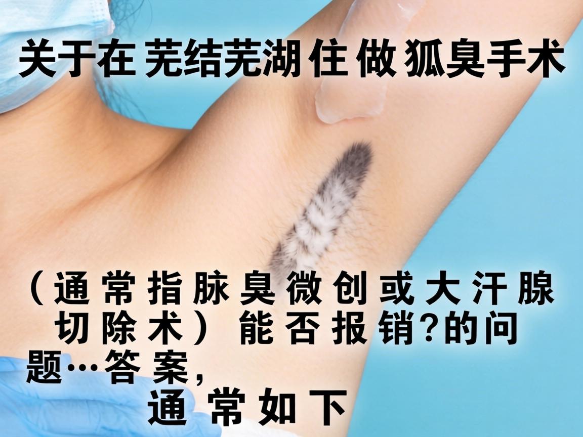 关于在芜湖做狐臭手术（通常指腋臭微创或大汗腺切除术）能否报销的问题，答案通常如下
