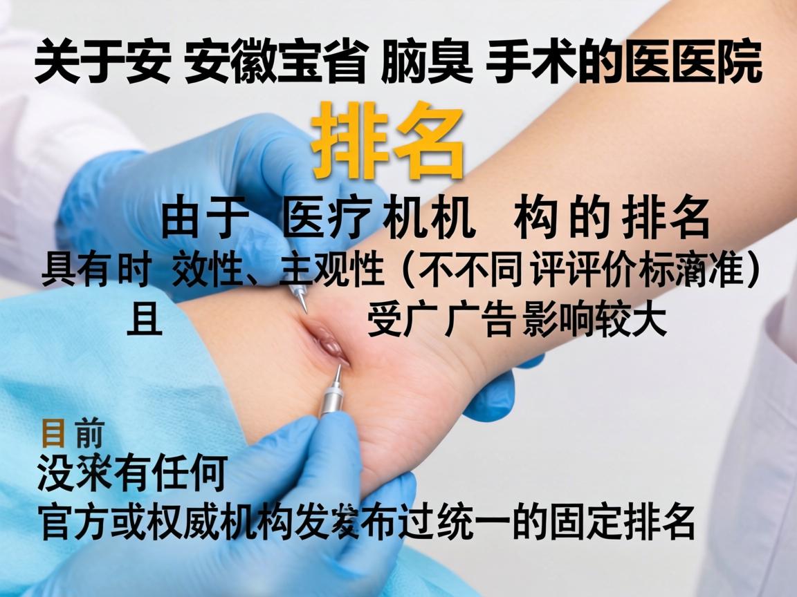关于安徽省腋臭手术医院的排名，由于医疗机构的排名具有时效性、主观性（不同评价标准）且受广告影响较大，目前没有任何官方或权威机构发布过统一的固定排名