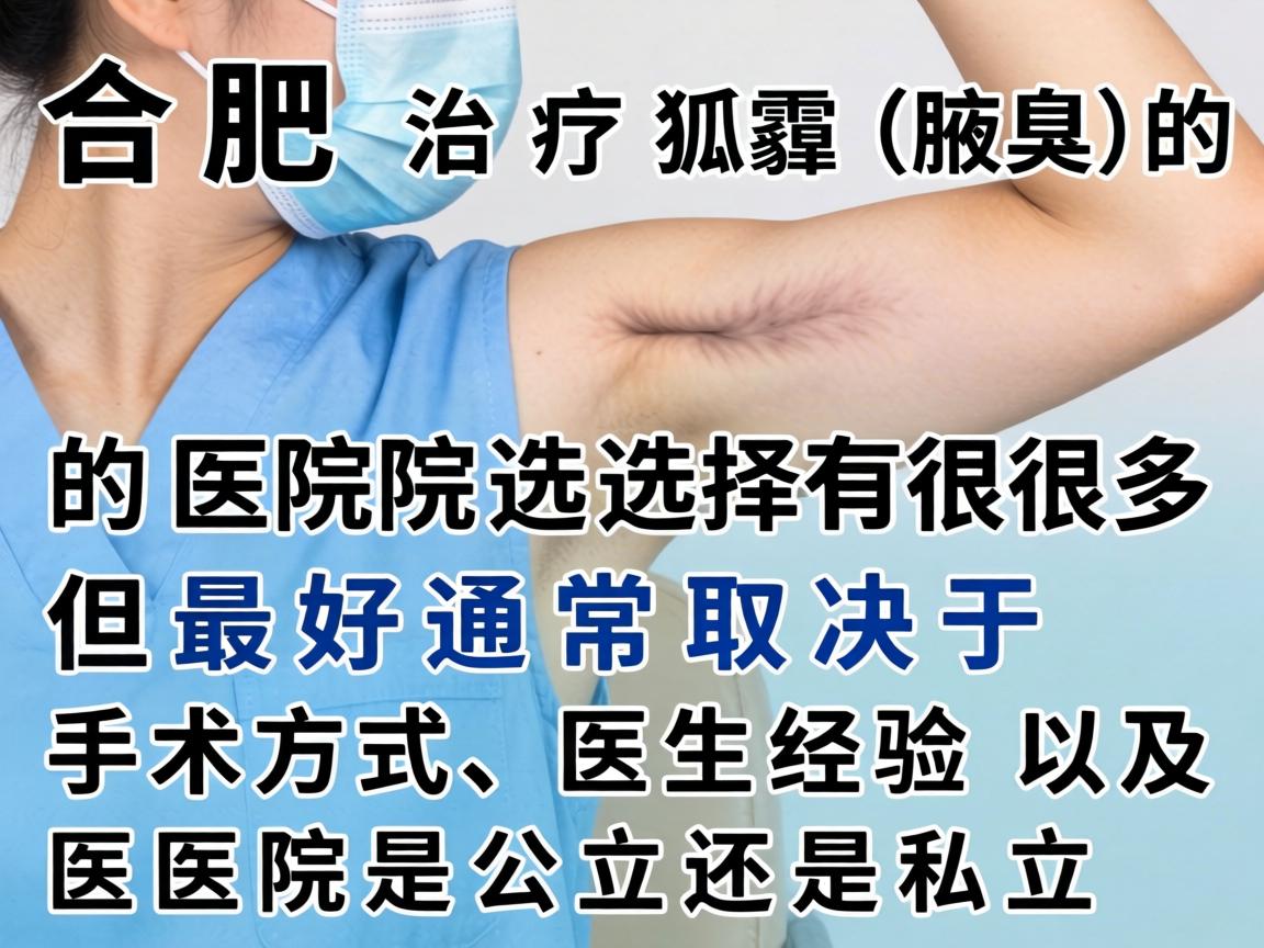 在合肥，治疗狐臭（腋臭）的医院选择很多，但最好通常取决于手术方式、医生经验以及医院是公立还是私立