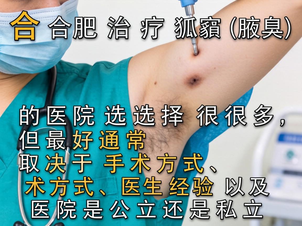 在合肥，治疗狐臭（腋臭）的医院选择很多，但最好通常取决于手术方式、医生经验以及医院是公立还是私立
