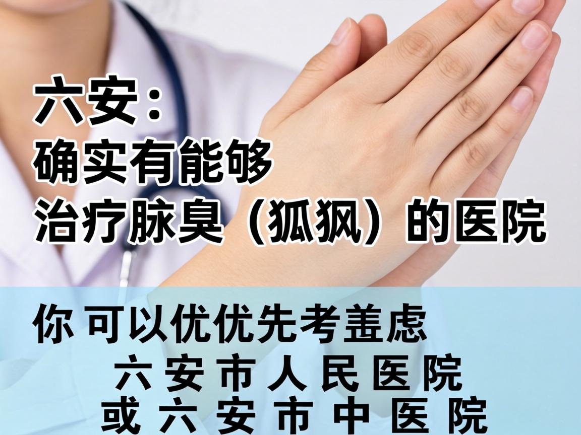 六安确实有能够治疗腋臭(狐臭)的医院。你可以优先考虑六安市人民医院或六安市中医院 六安确实有能够治疗腋臭(狐臭)的医院。你可以优先考虑六安市人民医院或六安市中医院